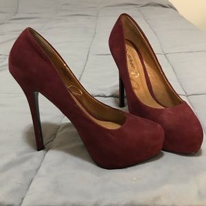 Maroon Miss Selfridge Platform Heels
